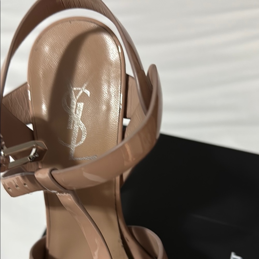 YSL Tribute Platform heels parent nude sz 6.5 - Picture 14 of 16
